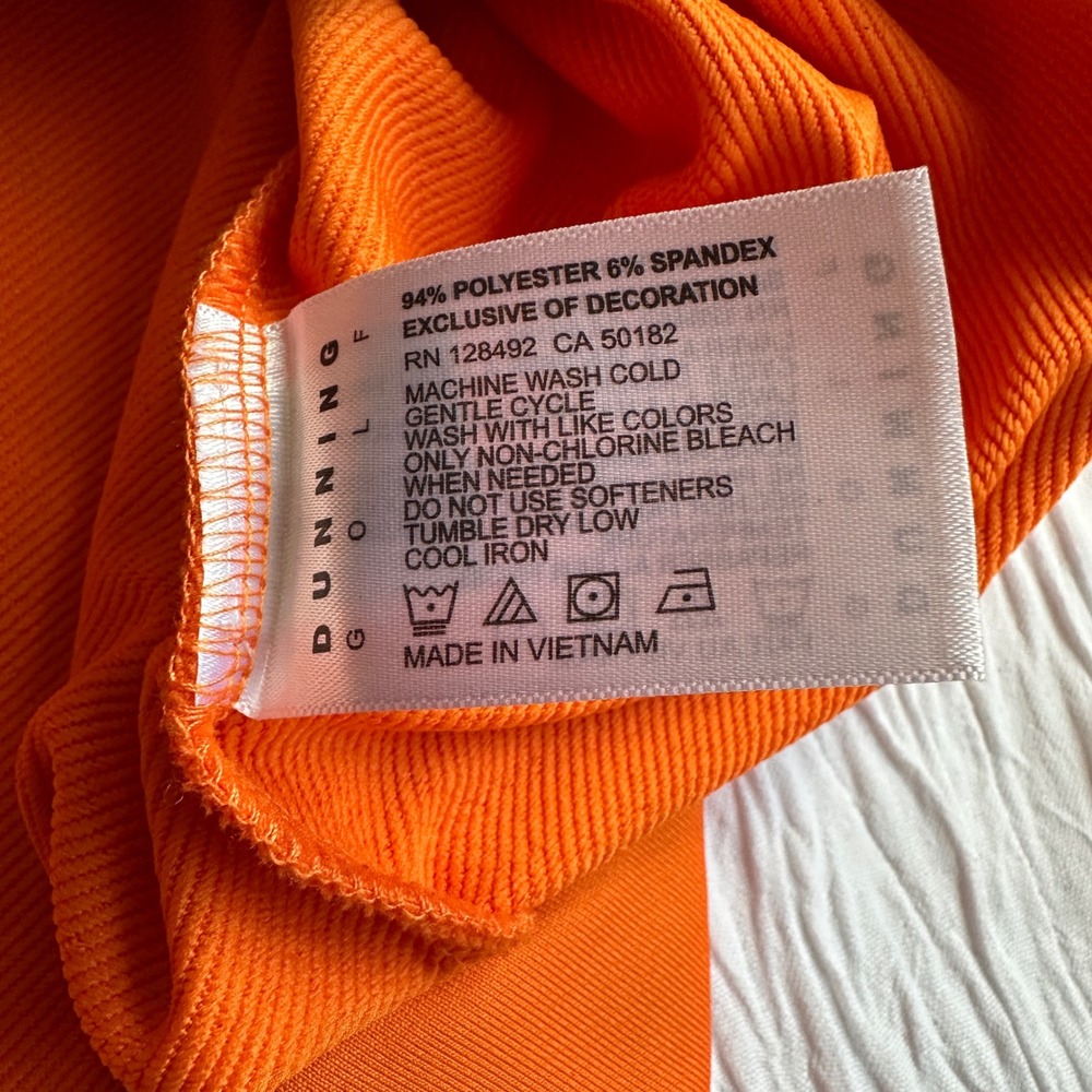 Dunning Golf Quarter Zip Pullover Orange Gray‎ Performance Mens Large - Picture 3 of 7